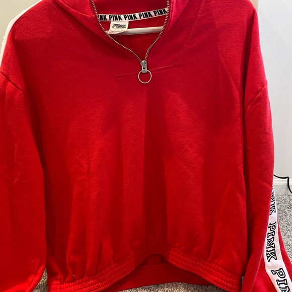 red “PINK” quarter zip - Picture 1 of 4
